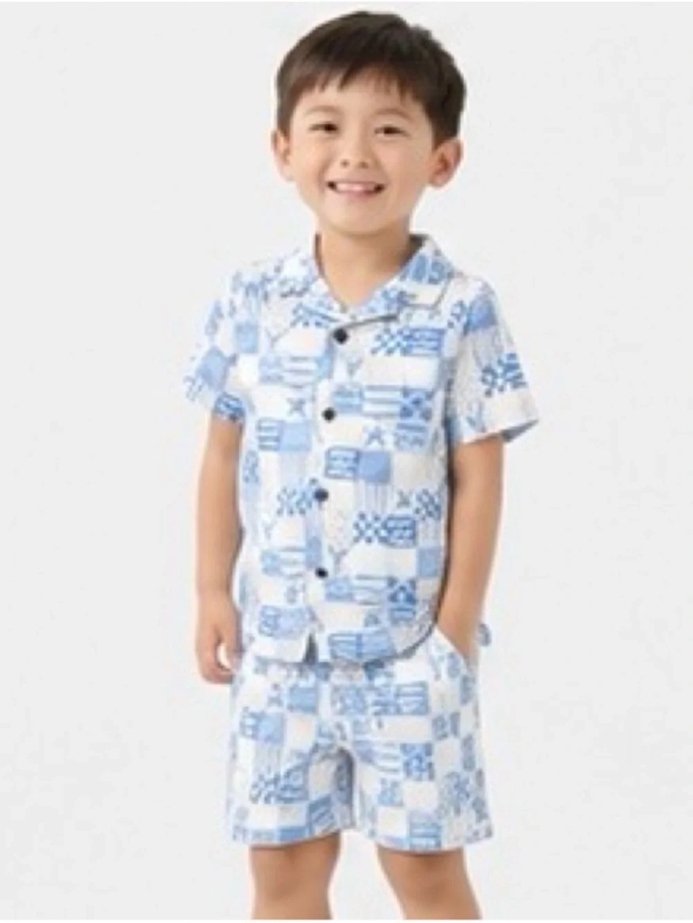 Cat and Jack Toddler Short Sleeve Beachy Woven Shirt and Shorts Set NWT